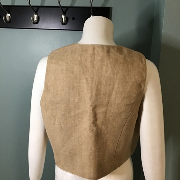 Canvas burlap women's vest - Picture 4 of 5
